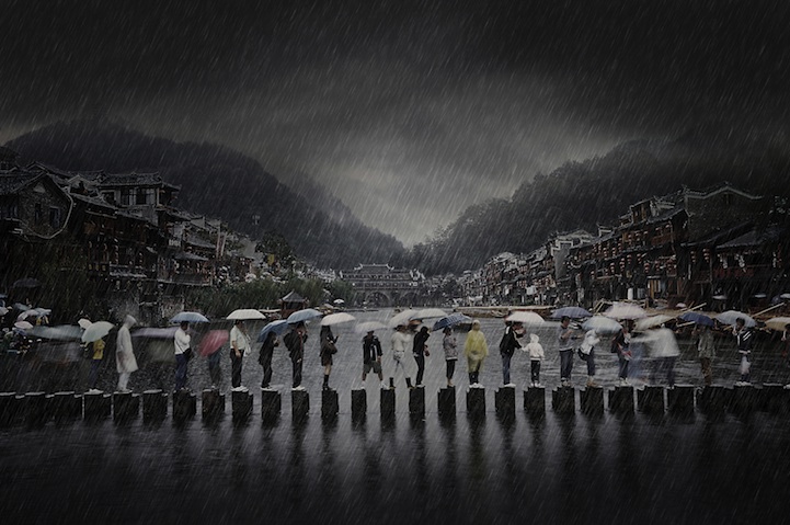 Travel - Rain in an Ancient Town by Chen Li