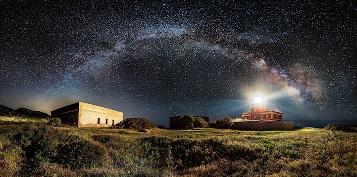 Panoramic - Starry Lighthouse by Ivan Pedretti