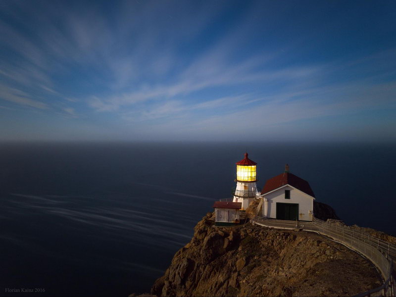Point Reyes lighthouse at night, photographed with Google Nexus 6P