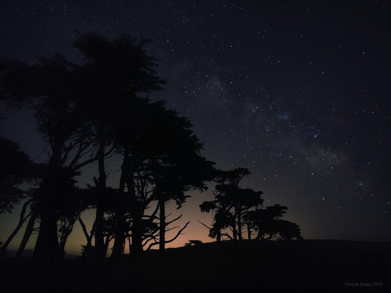 Stars above Pierce Point Ranch, 64 2-second exposures, shot with Google Pixel 