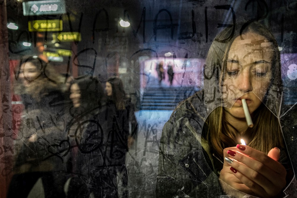 Smoking-in-the-subway-foto-di-Massimiliano-Falsetto-2°-Premio-STREET