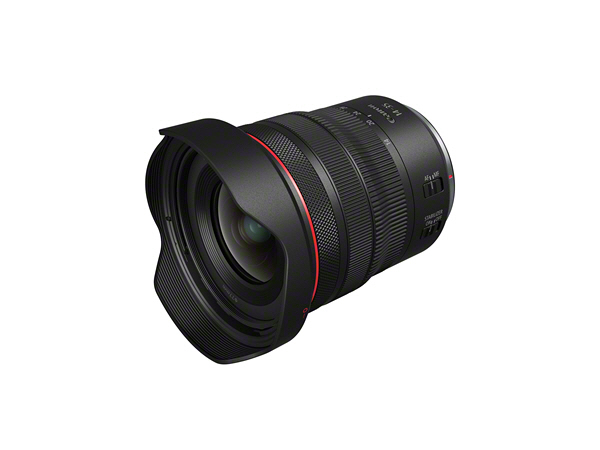 RF 14-35mm F4L IS USM_Front Slant with hood