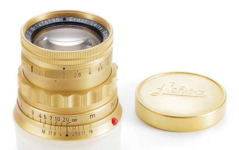 original-gold-plated-version-of-the-50-mm-Summicron-lens-for-the-Leica-M-from-1957