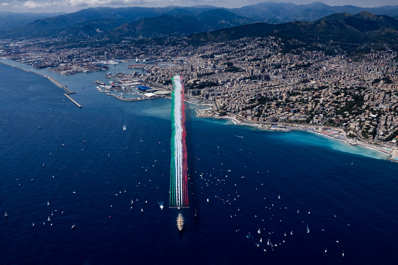 Giro del Mondo nave Vespucci della Marina Militare partenza da Genova  © 2024 Massimo Sestini