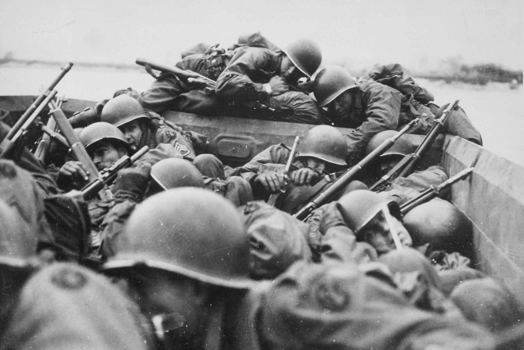 Attraversamento del Reno sotto il fuoco tedesco a Saint Goar, marzo 1945.