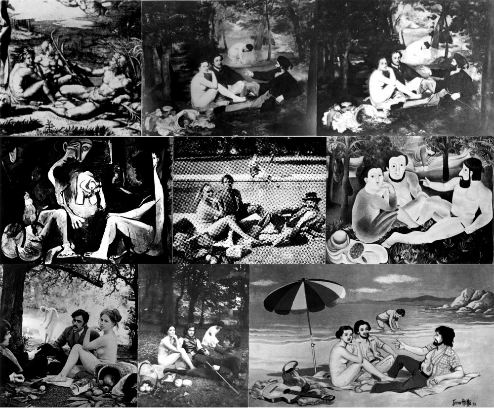 Marcantonioio Raimondi (da Raffaello), Edoard Manet, Jacques Villon, Pablo Picasso, Alain Jacquet, Eva Svankmajerova, Pierre Cardin, Jean Huette.